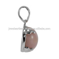 Pink Opal Gemstone 925 Sterling Silver Pendant Jewelry